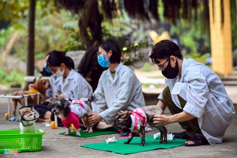 日課のマッサージを行う学生たち　ⓒ Zing News